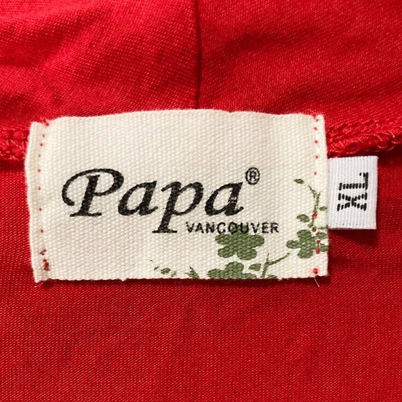 PAPA VANCOUVER Red v-neck short-sleeve top ~ Stretchy LARGE XL 1X shirt - Picture 2 of 15